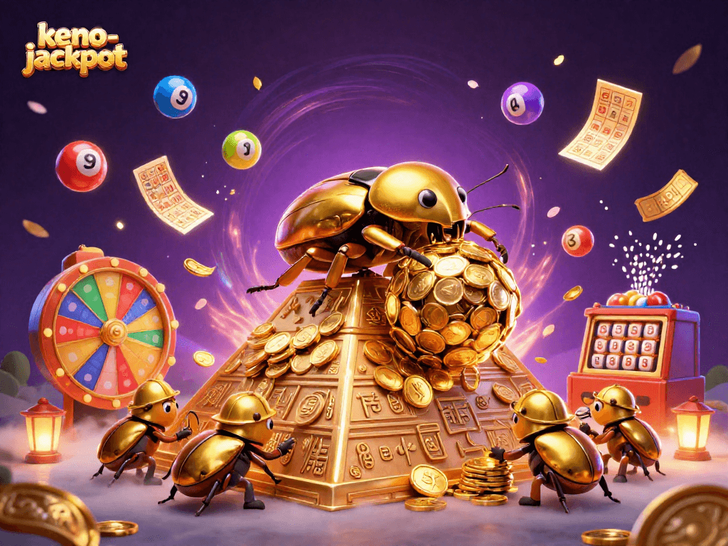 Engage with keno-jackpot and experience thrilling gameplay with colorful lottery elements and golden prizes.