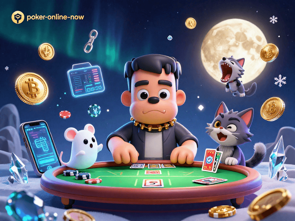 Participate in thrilling poker games at poker-online-now, featuring engaging characters and vibrant graphics.