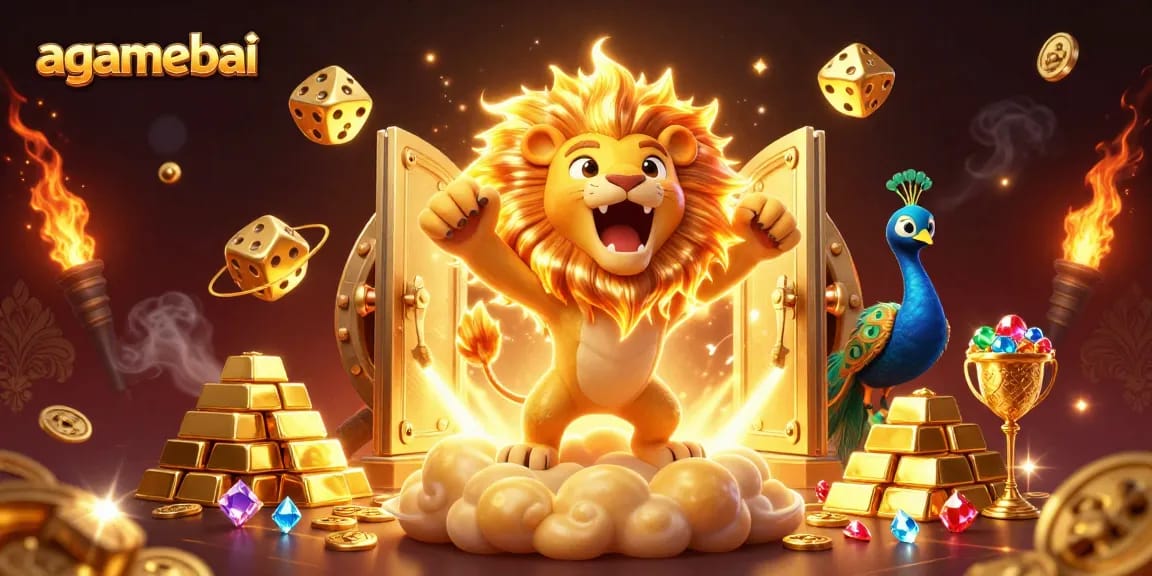 Experience thrilling gameplay with agamebai in a vibrant and rich casino-themed illustration