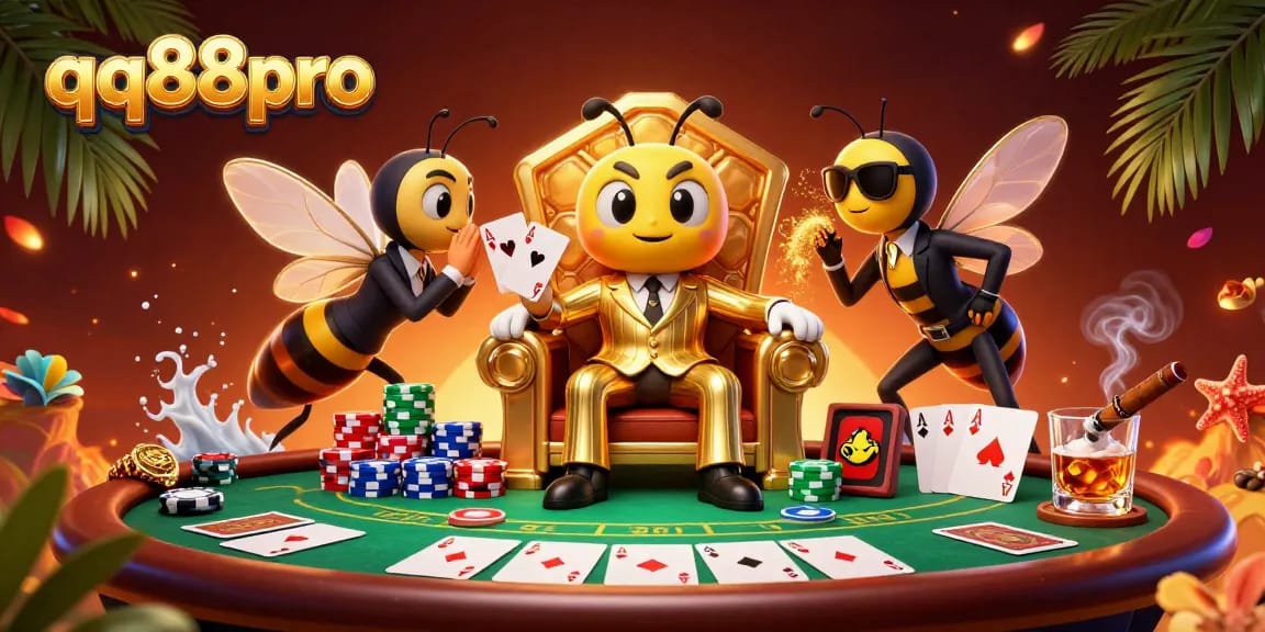 Engage with qq88pro's immersive casino gaming experience highlighted by a vibrant 3D scene.