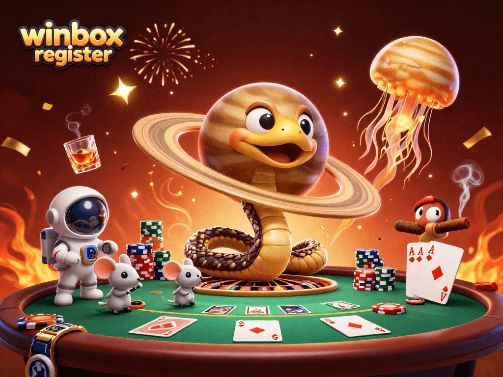 Experience the thrill and excitement of winbox register with vibrant gaming elements and engaging characters.