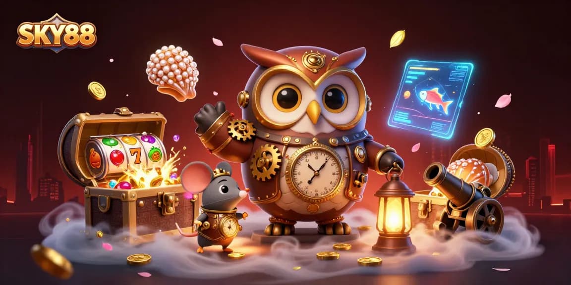 Engage in exhilarating operations at SKY88 with vibrant 3D steampunk casino adventures showcasing thrilling slot action.