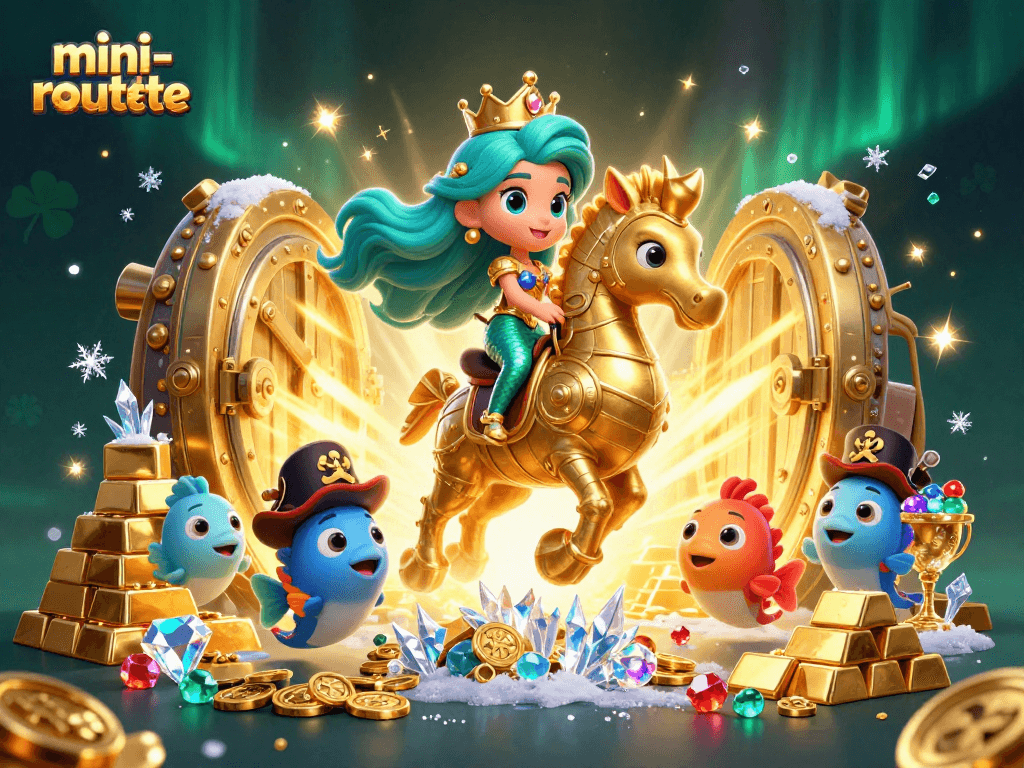 Experience thrilling mini-roulette action with a vibrant 3D illustration of a mermaid and her companions.
