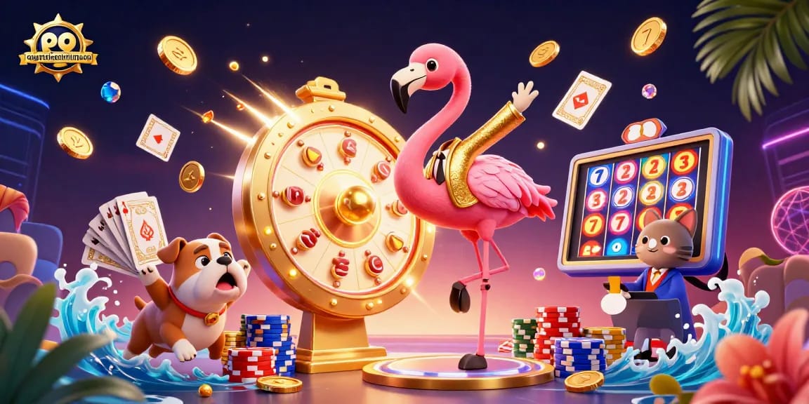 Spin to win with quyetchientienthuong as characters reveal exciting prizes amidst cascading coins and gems!