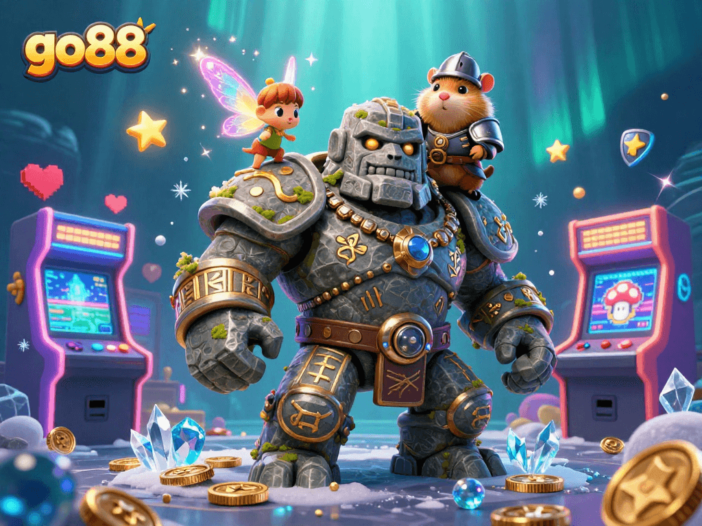 Engage in thrilling gaming at go88 with vibrant casino characters and action-packed elements.