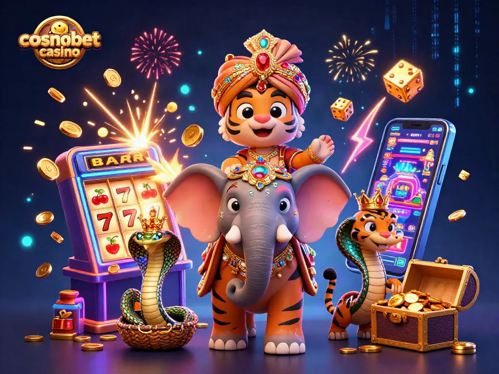 Experience the thrill of cosmobet casino with vibrant slot machines and dynamic gaming elements.