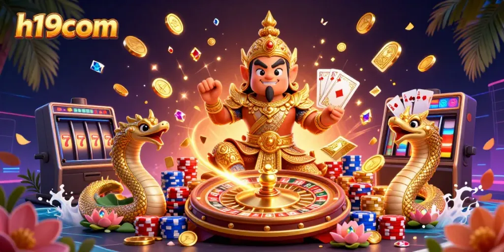 Experience thrilling wins with H19com's exciting casino games and vibrant golden treasures.