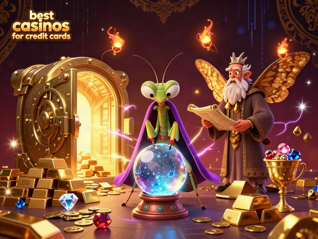 Engage with the best casinos for credit cards showcasing vibrant gaming elements in a mystical setting.