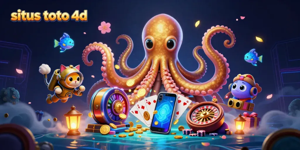 Win big with situs toto 4d in this vibrant 3D casino illustration showcasing thrilling elements.