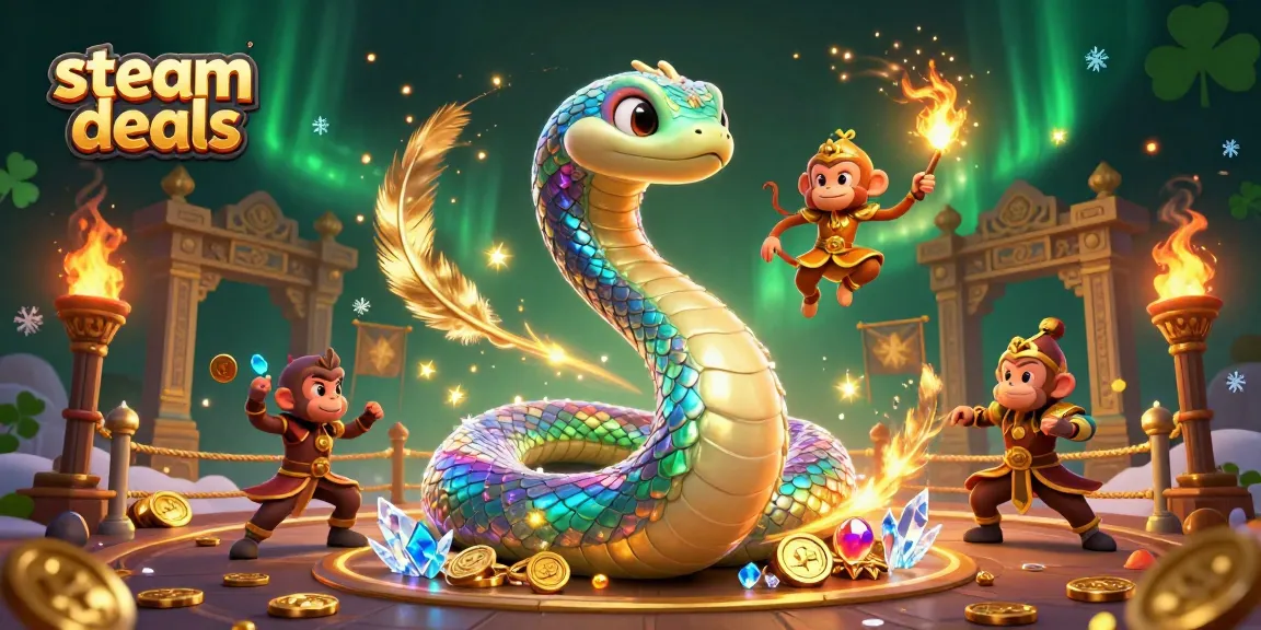 Engage with steam deals on cheap games while witnessing a colorful casino adventure scene.