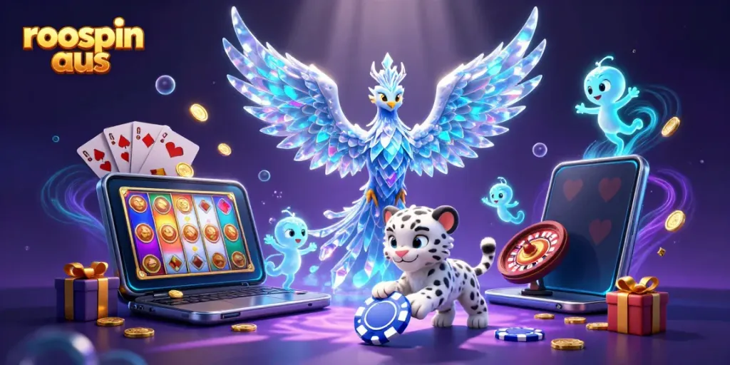 Experience the thrill of roospin aus with colorful slots and dynamic 3D casino elements.
