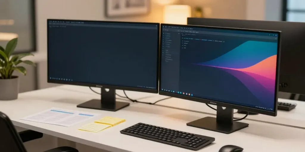 Buy .co.uk domain in a modern tech workspace reflecting website development.