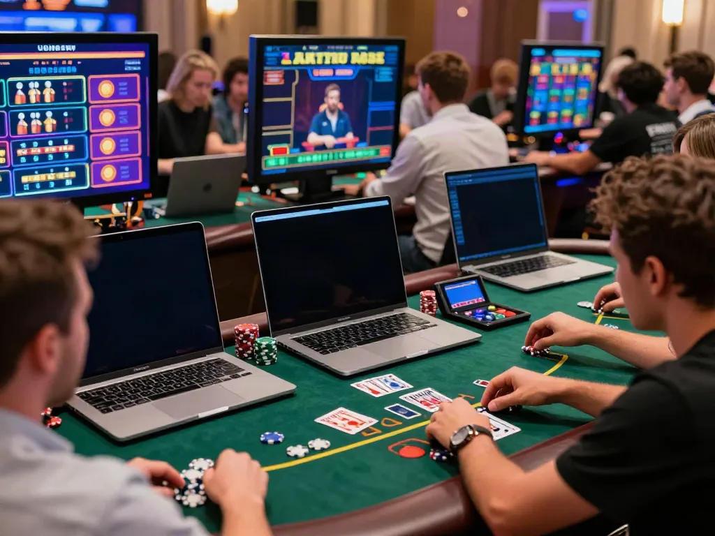 Players enjoying diverse games on 9bet.com, showcasing an interactive casino atmosphere.