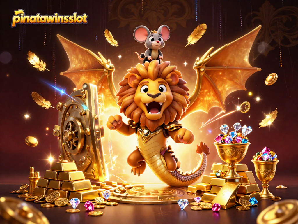Experience the exhilarating gameplay of pinatawinsslot amidst a treasure-filled 3D adventure scene.