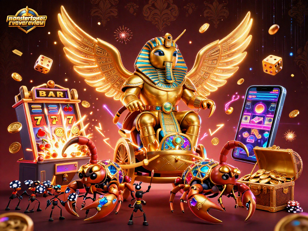 Engage with monstertowerreview and conquer challenges in this dynamic casino-themed 3D illustration.