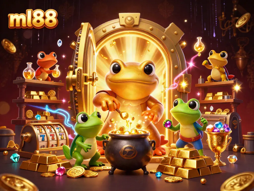 Experience the excitement of ml88 casino with golden alchemists and vibrant game elements.