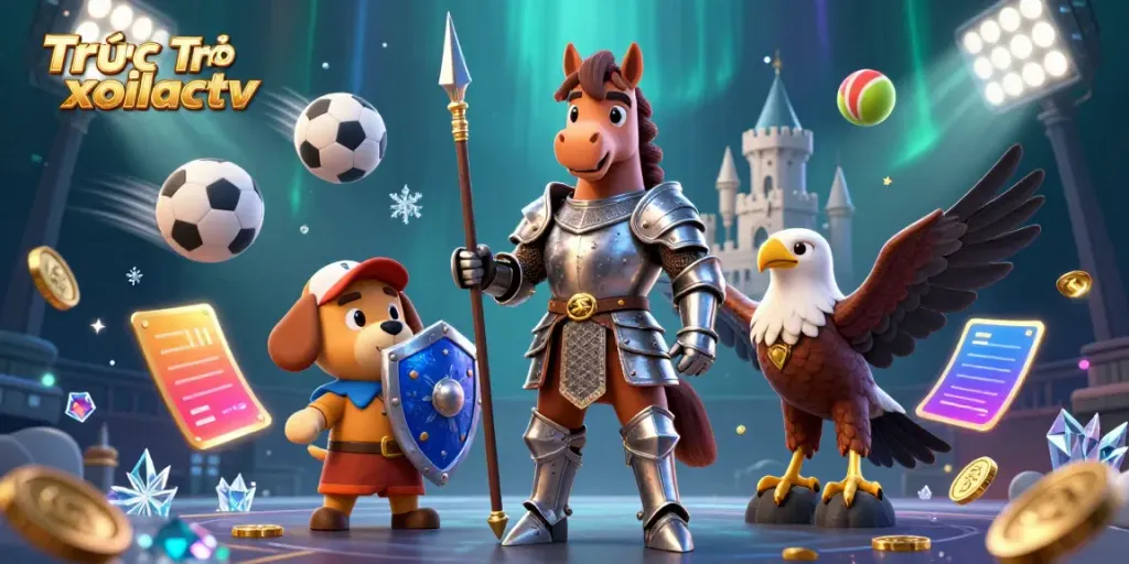 Experience Trực Tiếp xoilactv with dynamic sports betting elements in an engaging illustration.