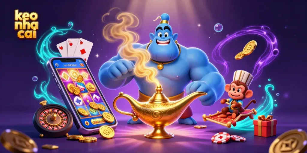 Experience thrilling gameplay with keo nha cai in this vibrant casino scene filled with magic and excitement.
