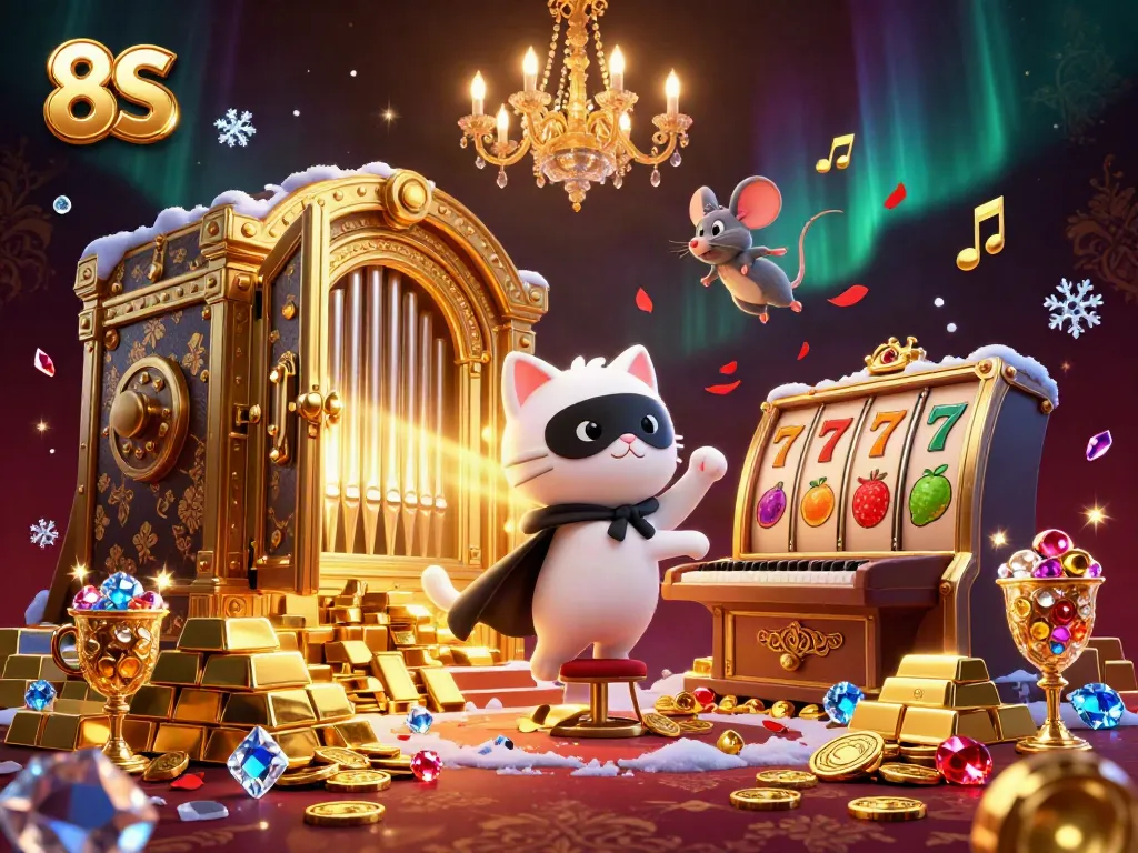 Experience the thrill of 8S at a luxurious casino with vibrant characters and riches.
