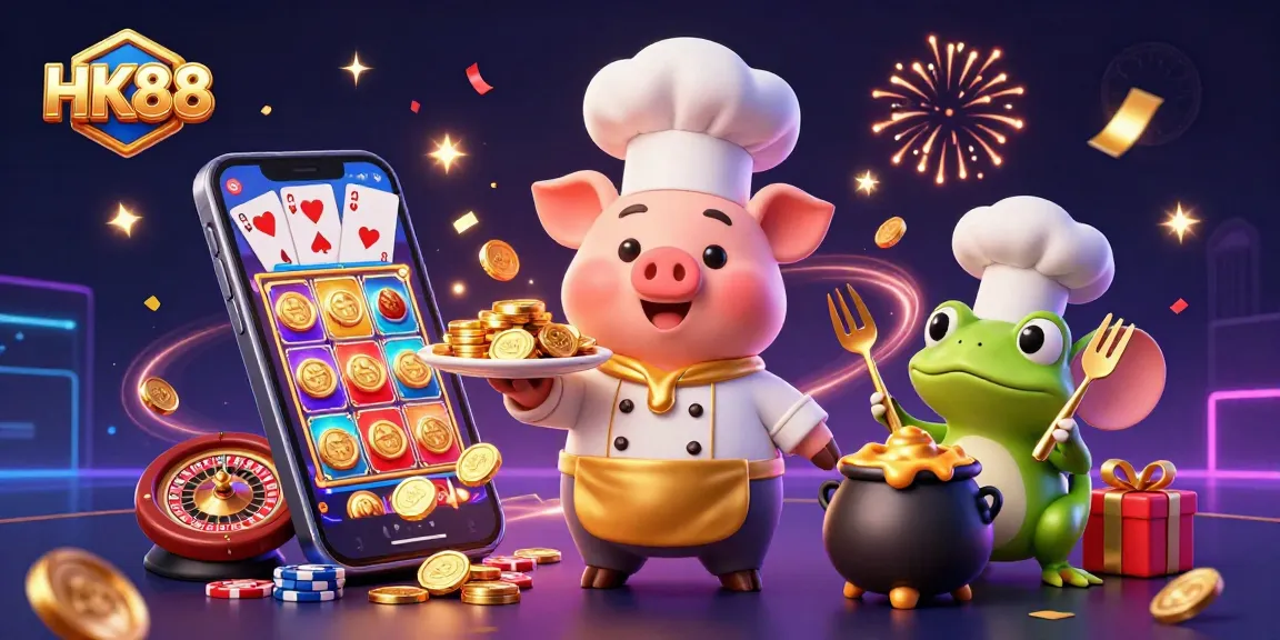 Experience winning moments at HK88 with gold coins, slot games, and festive celebration elements!