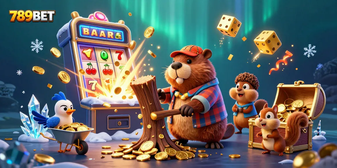 Experience the excitement of 789BET with a 3D beaver in a casino world full of coins and jackpots.
