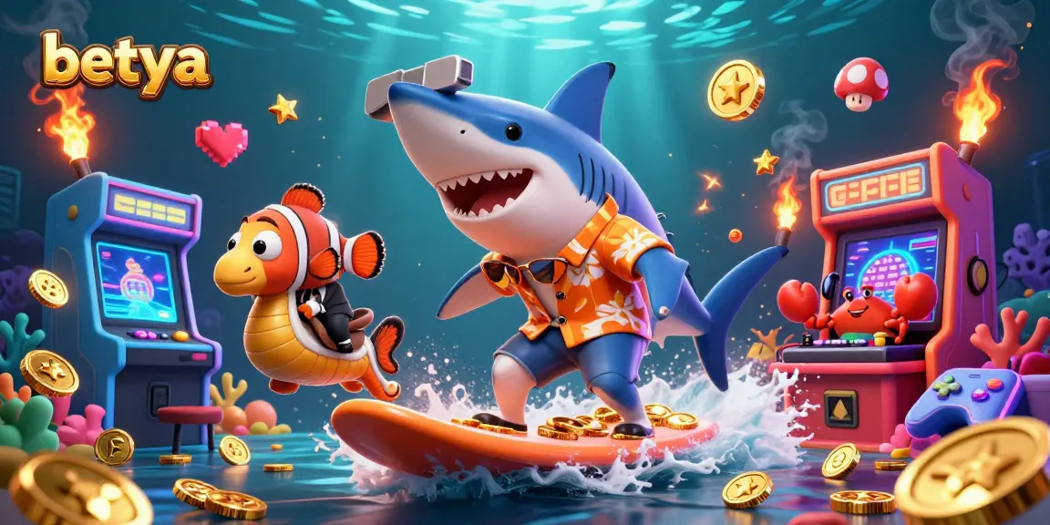 Engage in thrilling betting adventures with betya featuring a lively casino scene underwater.