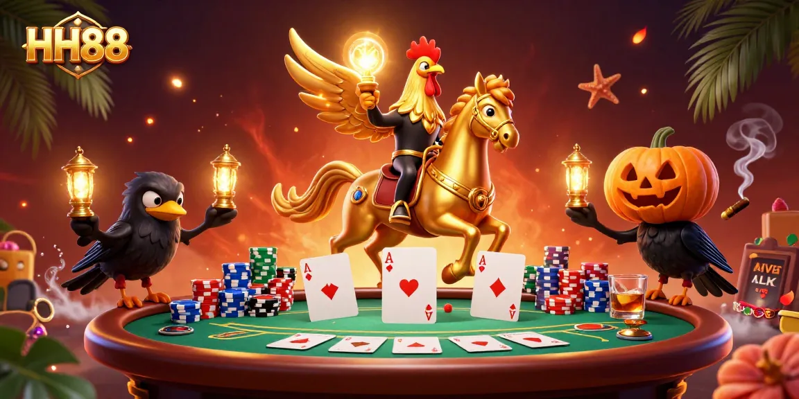 Join the thrilling HH88 casino experience with vibrant poker action and unique characters in an exciting atmosphere.