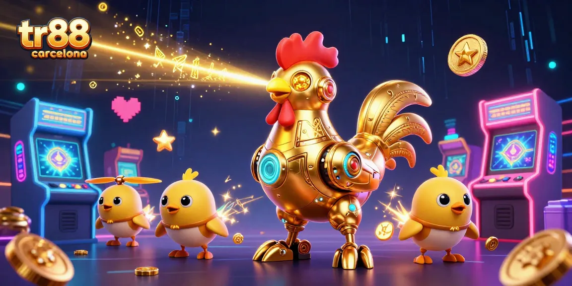 Experience the excitement of tr88 barcelona with a vibrant 3D casino scene featuring animated characters and lively gaming elements.