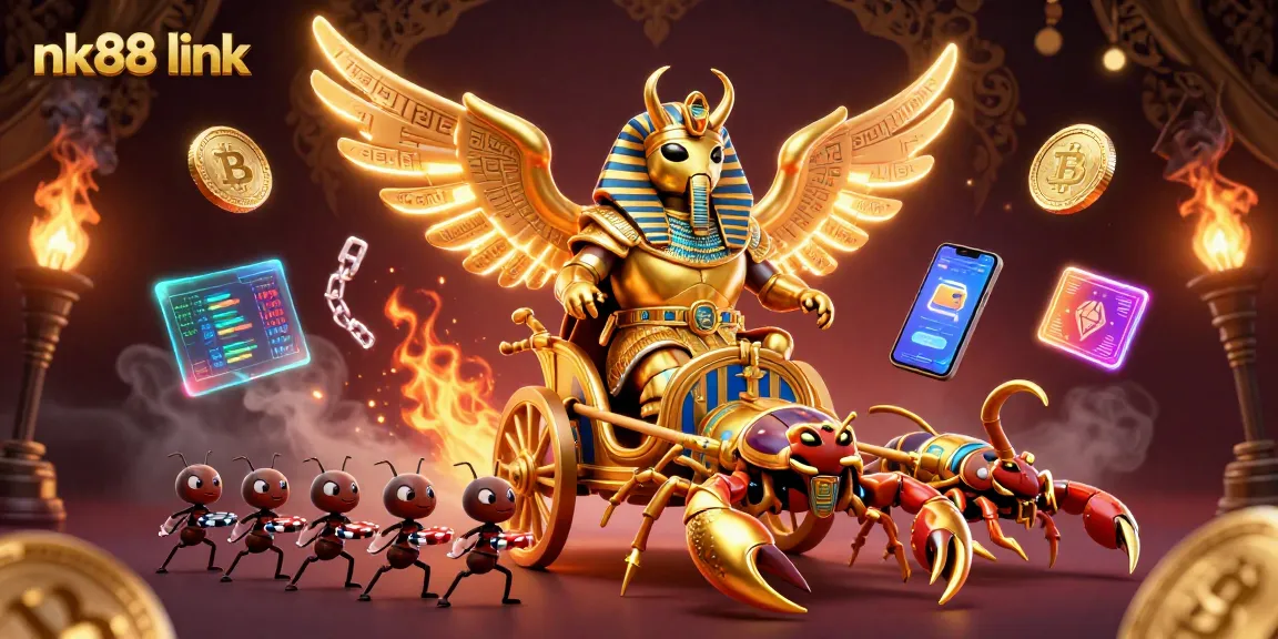 Unlock winning strategies with the nk88 link at a vibrant casino-themed illustration.