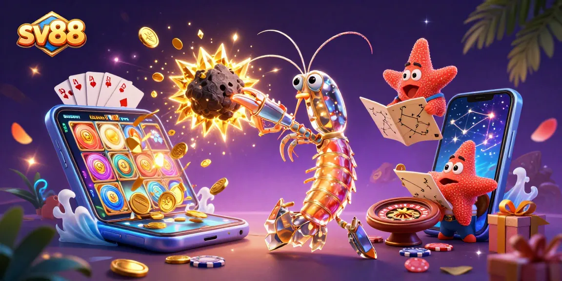 Engage with sv88 casino excitement featuring colorful slots, coins, and dynamic characters.