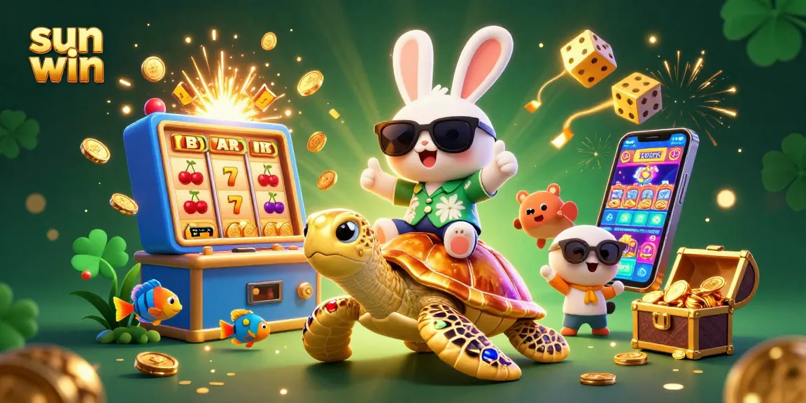 Experience excitement with sun win as a lucky rabbit thrives in a vibrant casino scene.