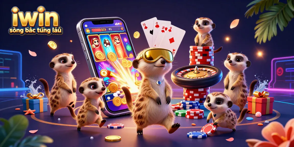 Engage in thrilling gameplay at iwin sòng bạc thượng lưu featuring a dynamic meerkat casino scene.
