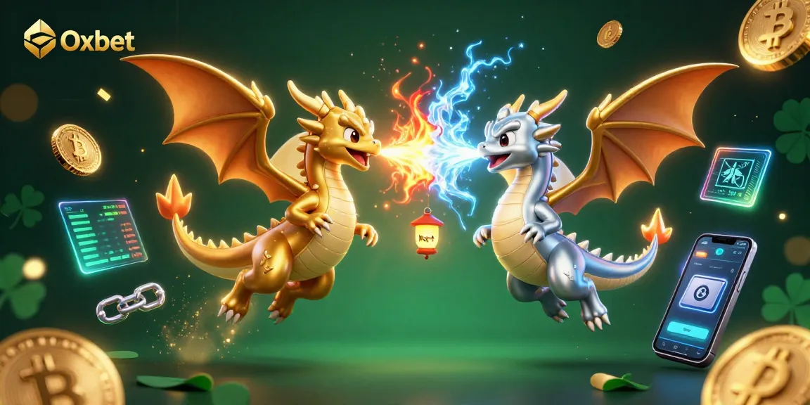 Engage with Oxbet's thrilling gaming experience amidst dynamic 3D dragons and crypto elements.