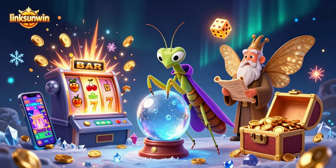 Experience magic in linksunwin with vibrant casino characters and dazzling game elements in a rich 3D scene.