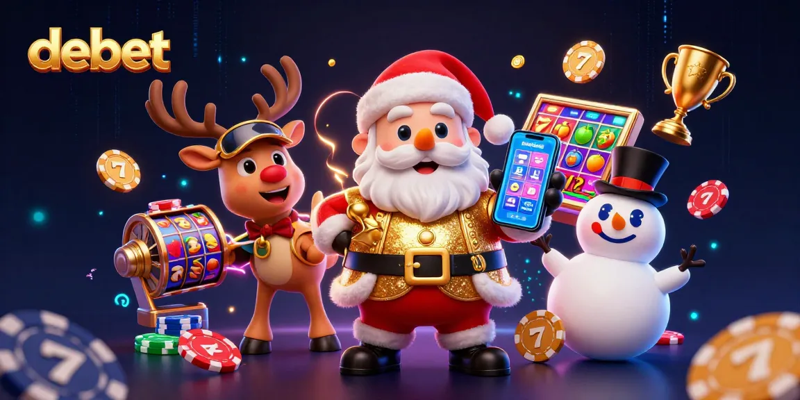 Experience the thrill of debet with Santa and his friends in a vibrant casino scene.