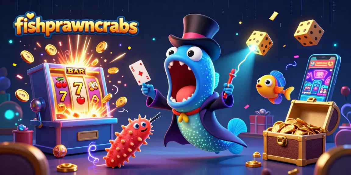 Engage in the thrilling fishprawncrabs scene of magical deep-sea characters performing casino fun.