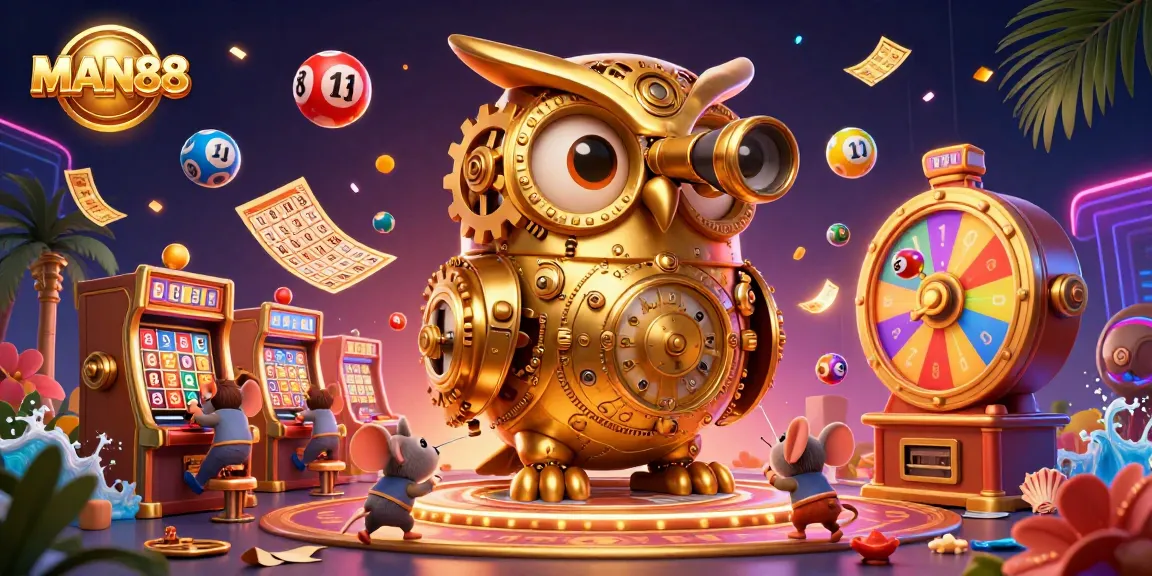 Experience engaging gameplay with MAN88's vibrant casino scene featuring unique characters and dynamic game elements.
