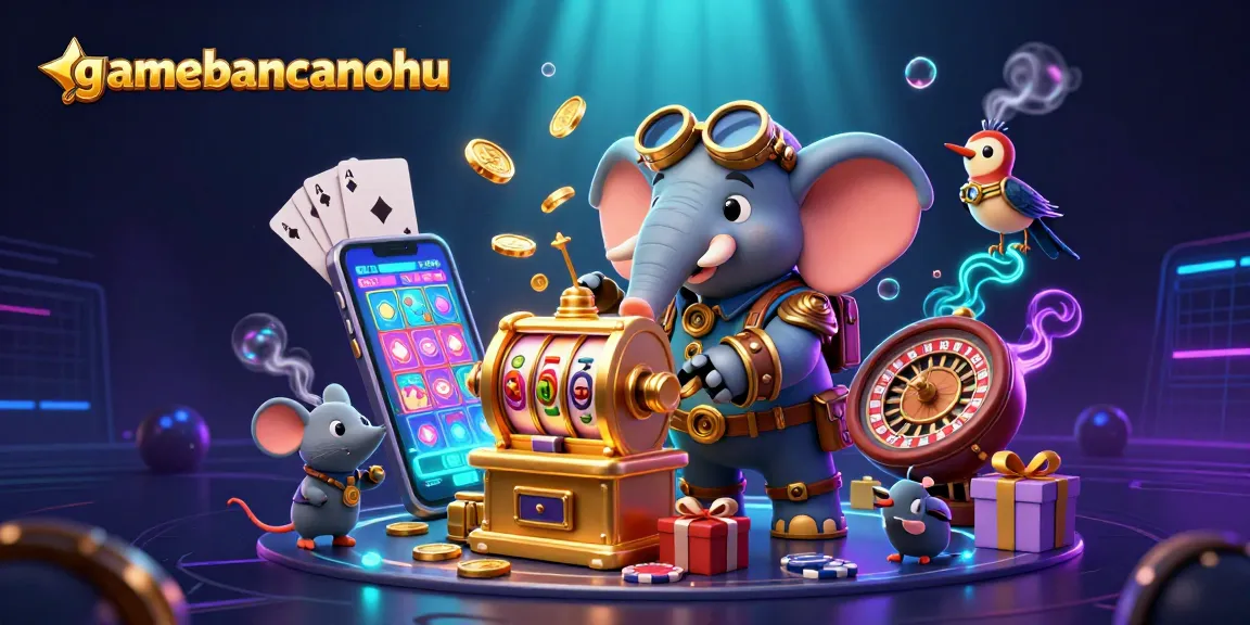 gamebancanohu showcases thrilling casino action with steampunk characters and vibrant slot games