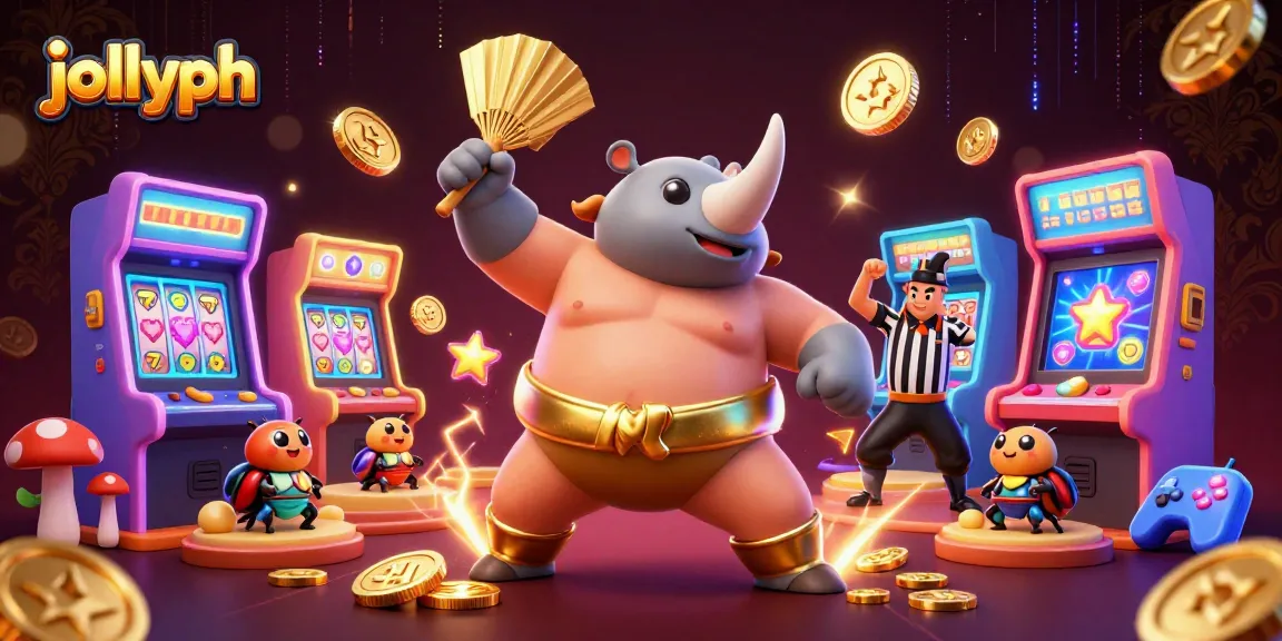 Experience thrilling slot action with Jollyph as a rhinoceros beetle champion sends coins flying.