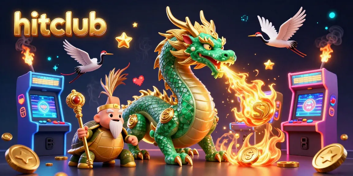 Experience thrilling gameplay at hitclub with colorful arcade elements and a majestic dragon.